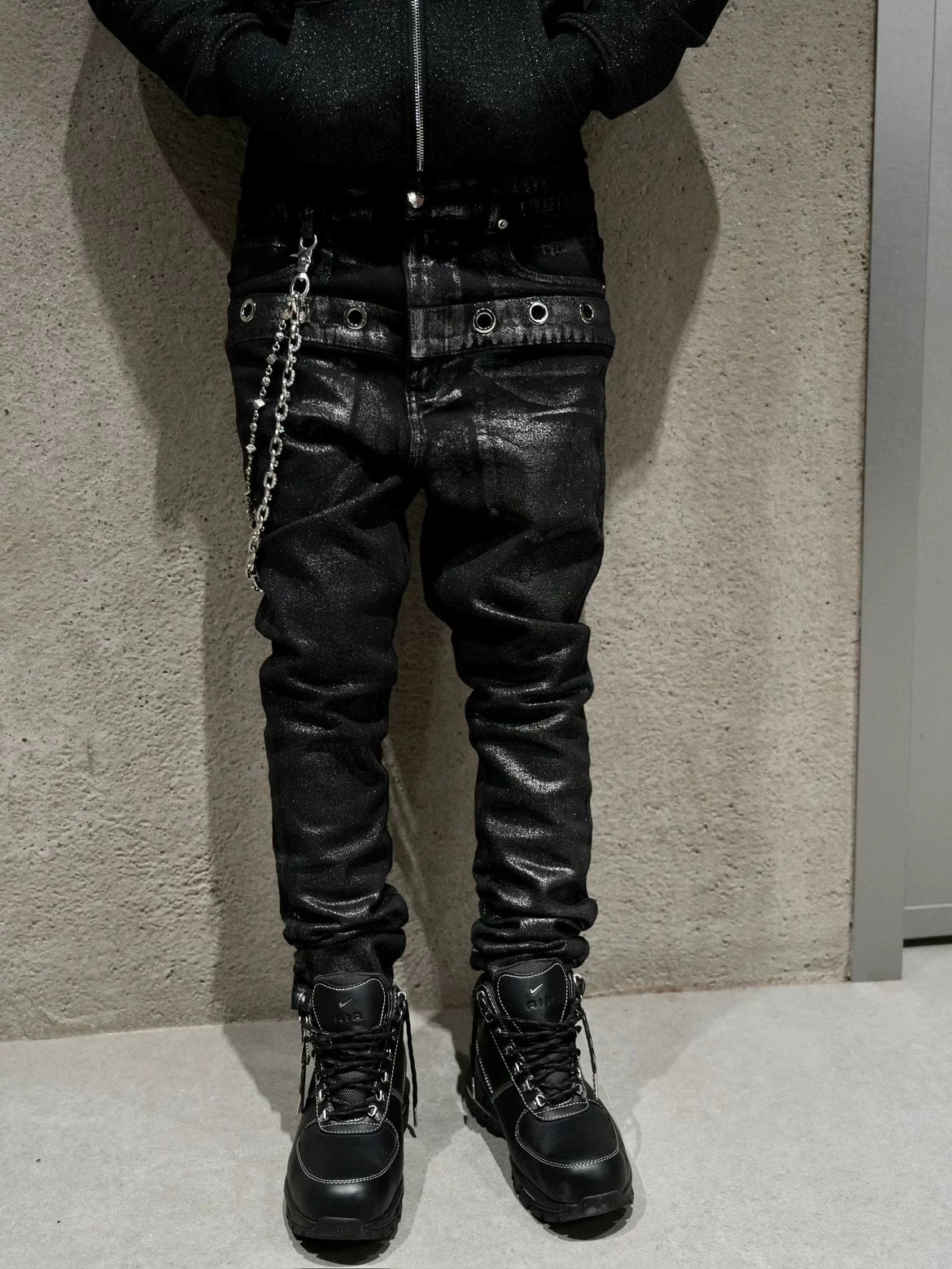 SICK IT RAIN ダブルウエスト スキニーデニム