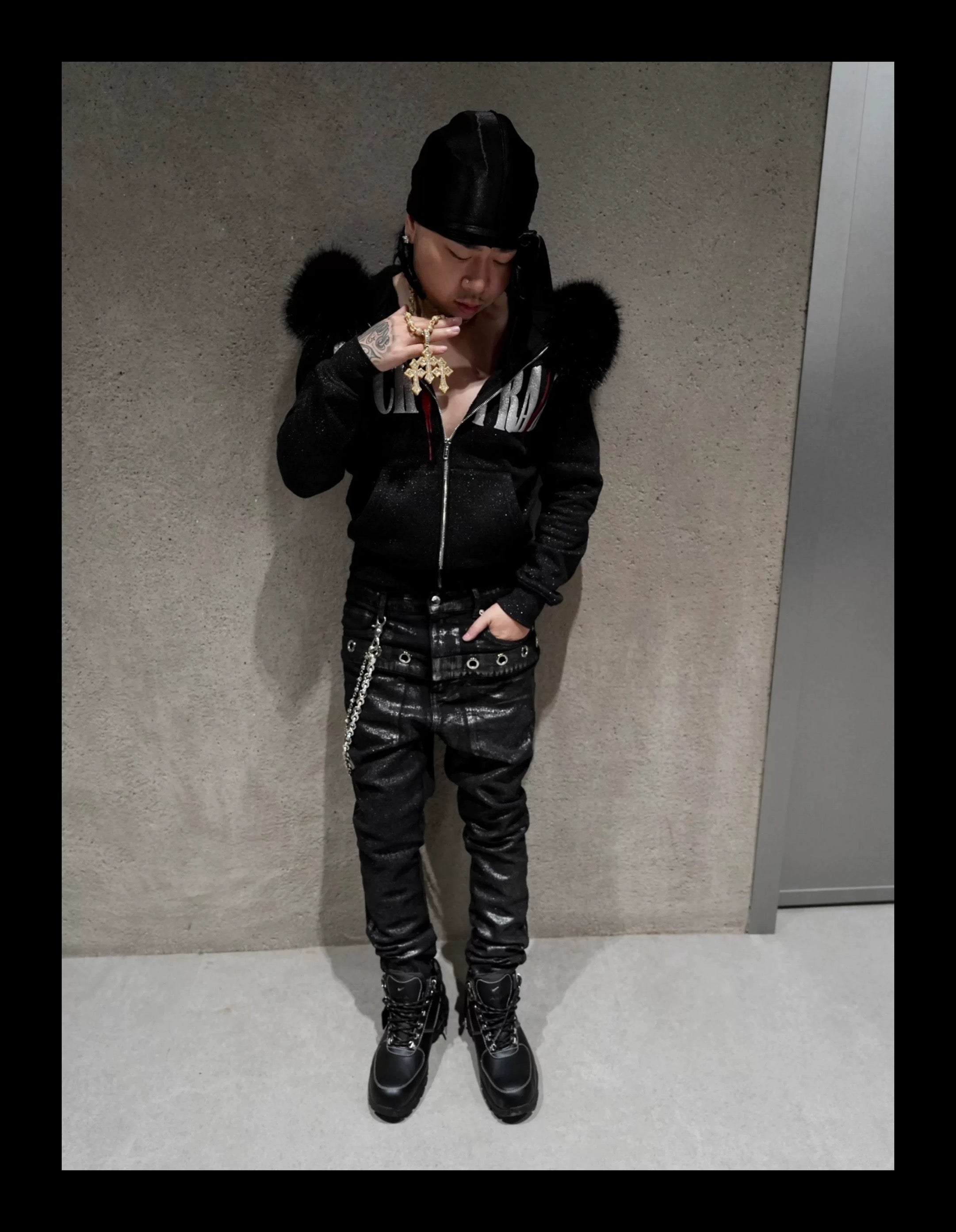 SICK IT RAIN 25AW 裏起毛 ジップパーカー (ファー襟取り外し可)