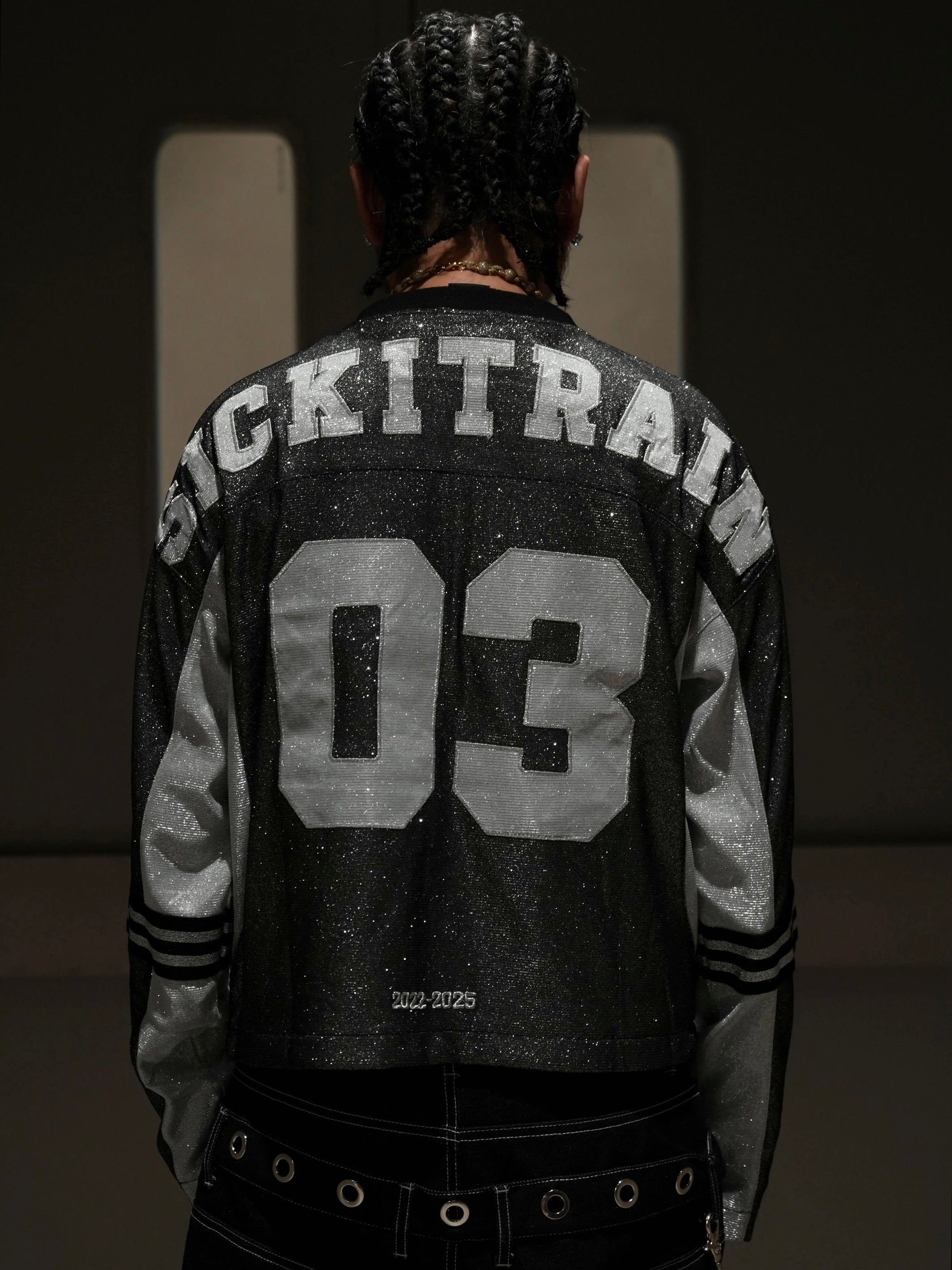 SICK IT RAIN 03 メタリック 長袖ストリートジャケット 灰色