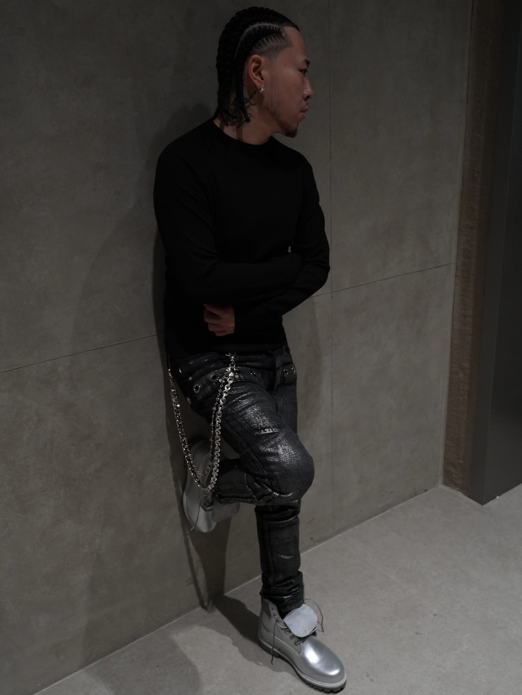 SICK IT RAIN ボディラインフィット ロングスリーブT