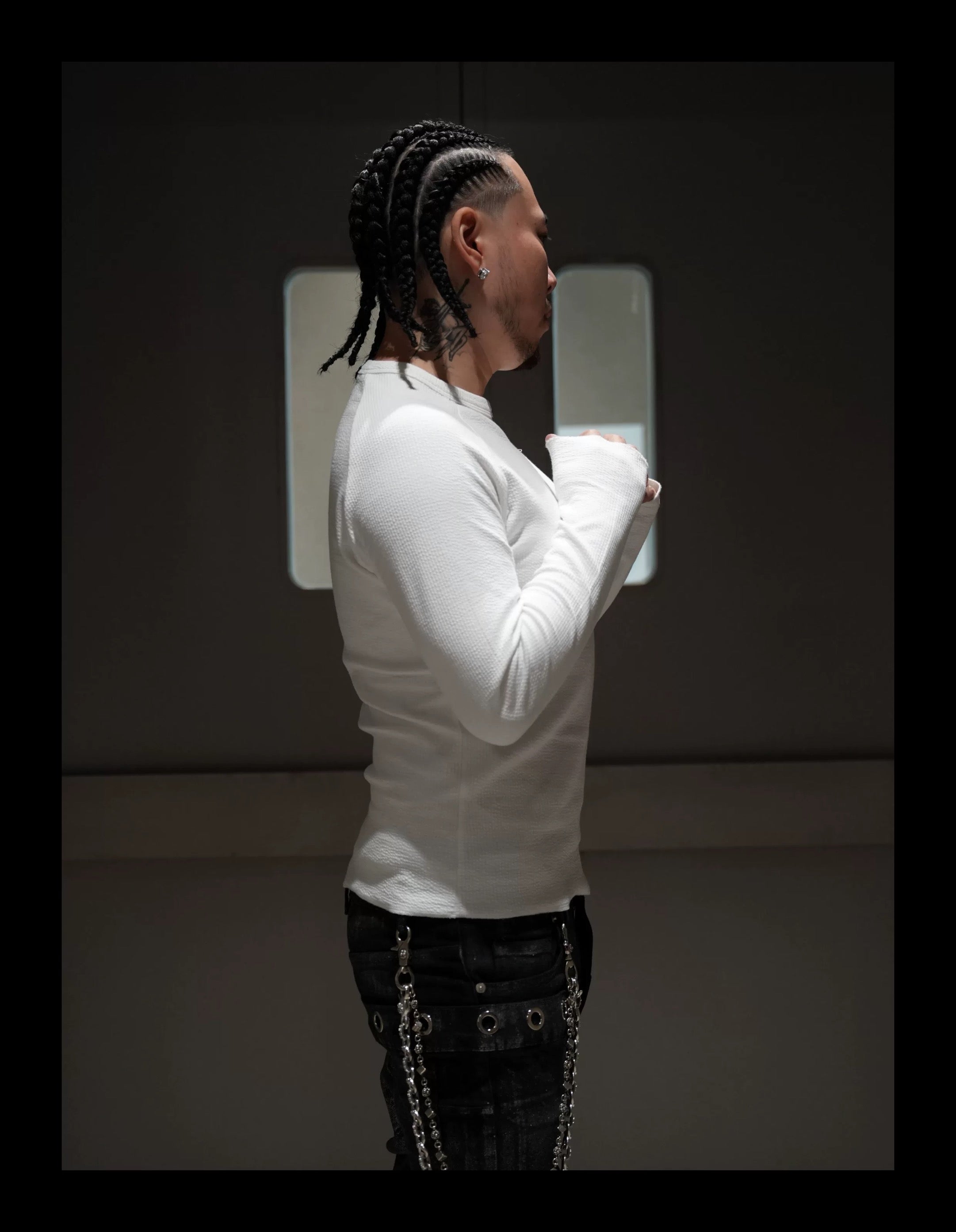 SICK IT RAIN ボディラインフィット ロングスリーブT